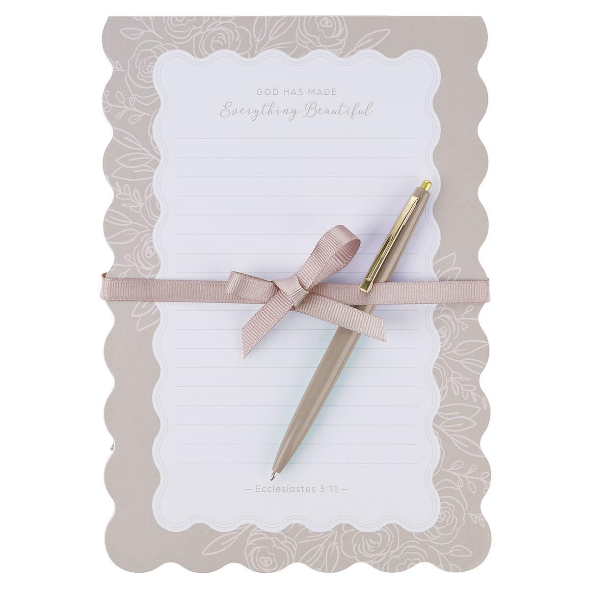 Productafbeelding: voorkant van Everything Beautiful Ecc. 3:11 Notepad Tear-off w/pen