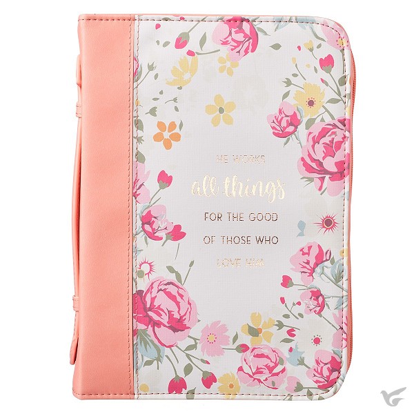 Productafbeelding: voorkant van All Things Rom. 8:28 Peach Luxleather