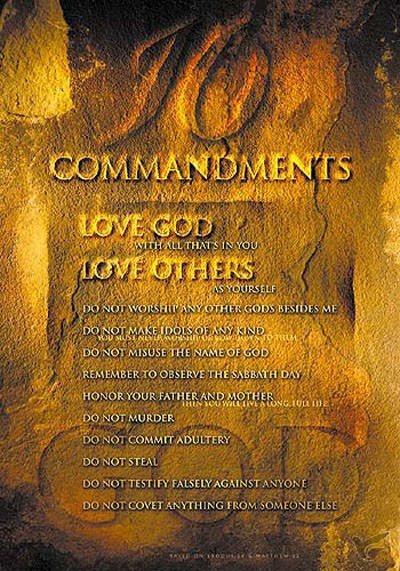 Productafbeelding: voorkant van Poster a4 ten commandments