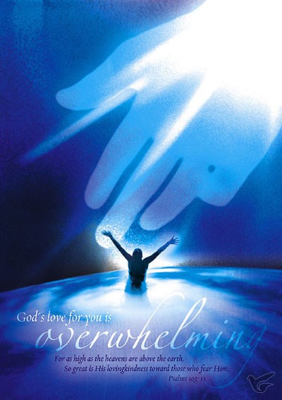 Productafbeelding: voorkant van Poster a4 Gods love for you is overwh...