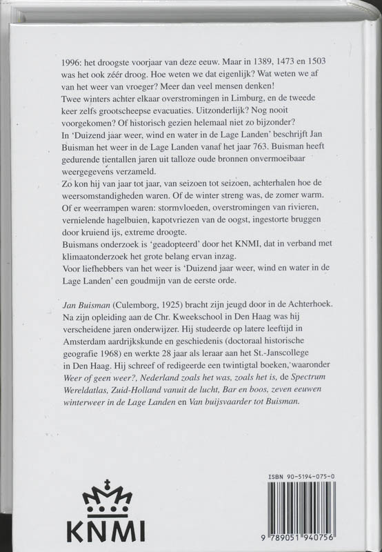 Productafbeelding: achterkant van Duizend jaar weer, wind en water in de Lage Landen 1 tot 1300