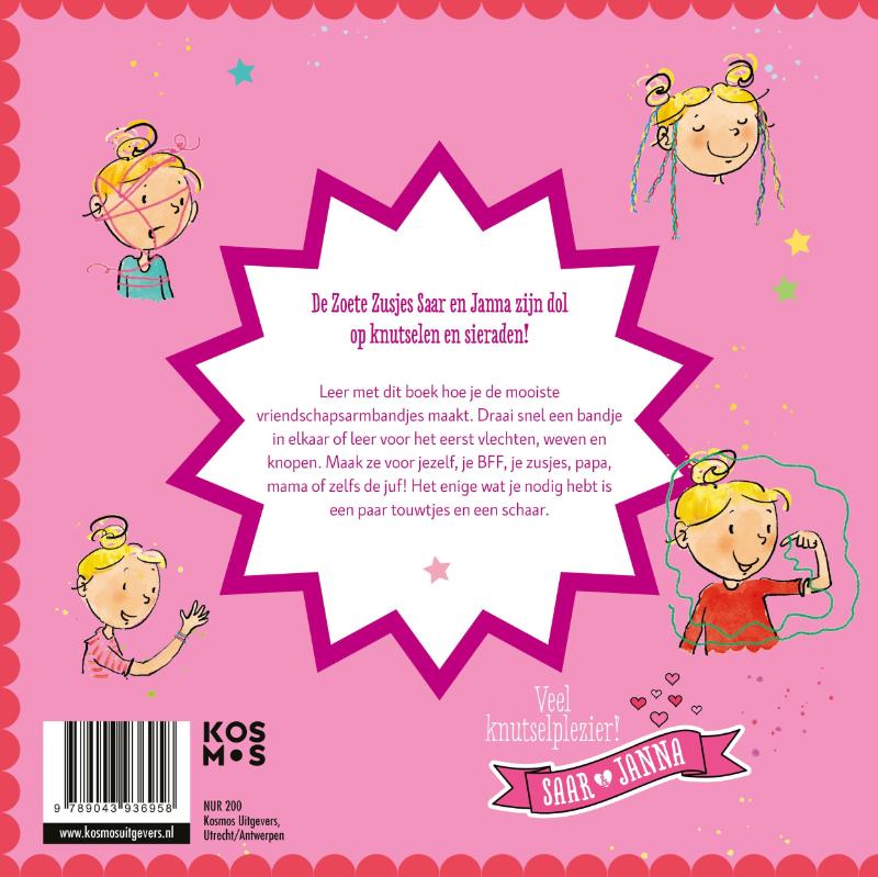 Productafbeelding: achterkant van Knutselen met de Zoete Zusjes - vriendschapsarmbandjes