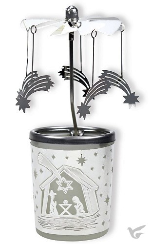 Productafbeelding: voorkant van Glas windlicht  Kribbe 15cm